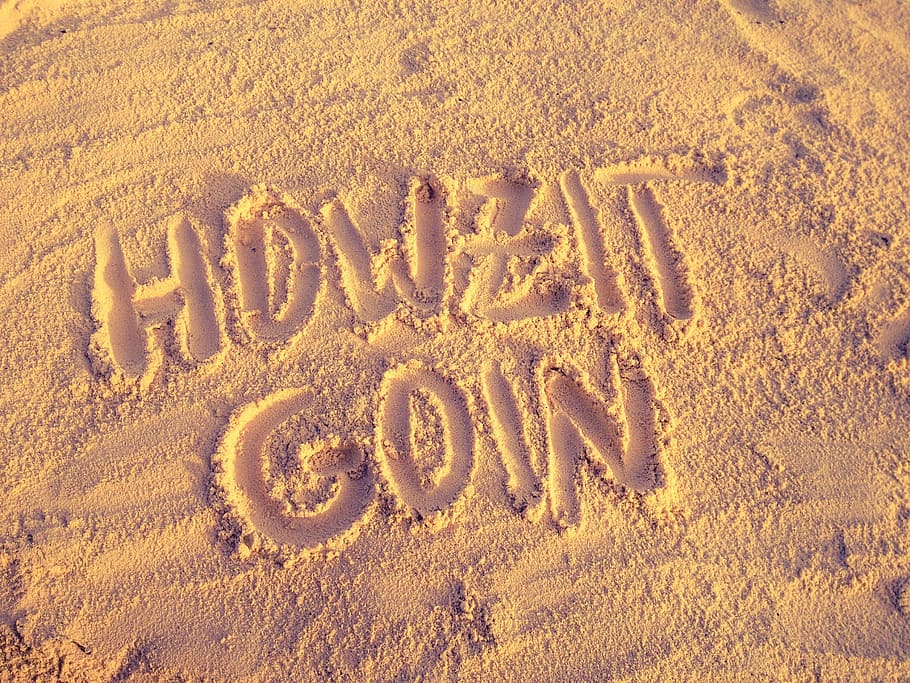 beach, holiday, sea, sand, text, single Word, nature, vacations HD wallpaper