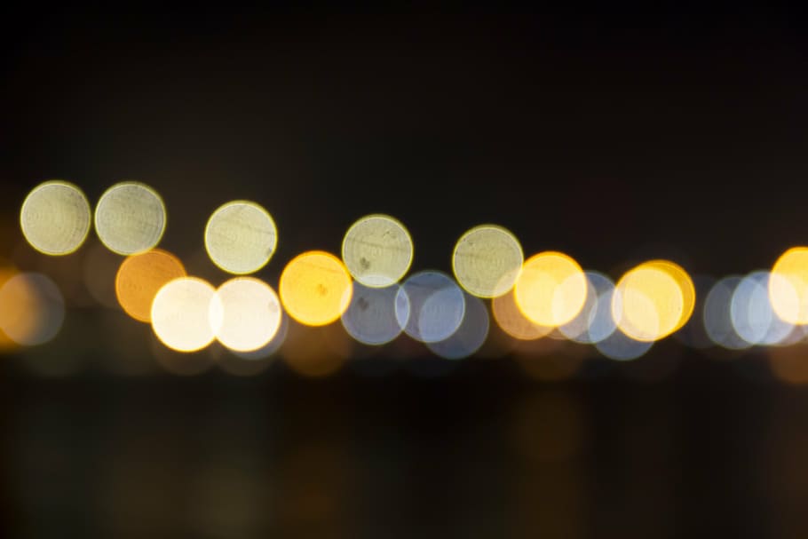 bokeh photography, lamp, light, blurred, defocused, night, abstract HD wallpaper