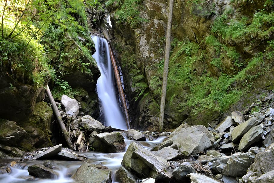 waterfall, nature, austria, background, waterfalls, landscape HD wallpaper