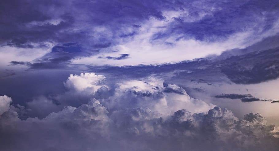 white and gray clouds, Surreal, Nature, cloudy sky, landscape
