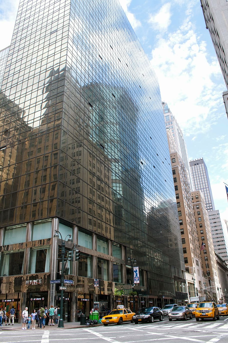 new york, reflection, high, building, architecture, building exterior HD wallpaper