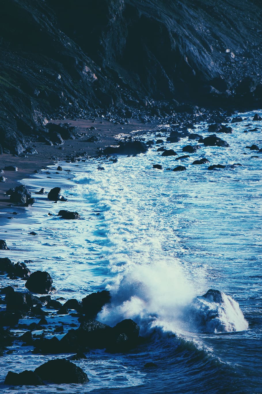 ocean, sea, beach, rocks, water, motion, beauty in nature, wave HD wallpaper