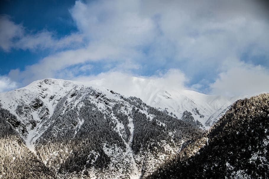 mountain, peak, summit, sky, coulds, high, altitude, top, nature HD wallpaper