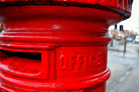 close-up photography of red office post, mailbox, background HD wallpaper