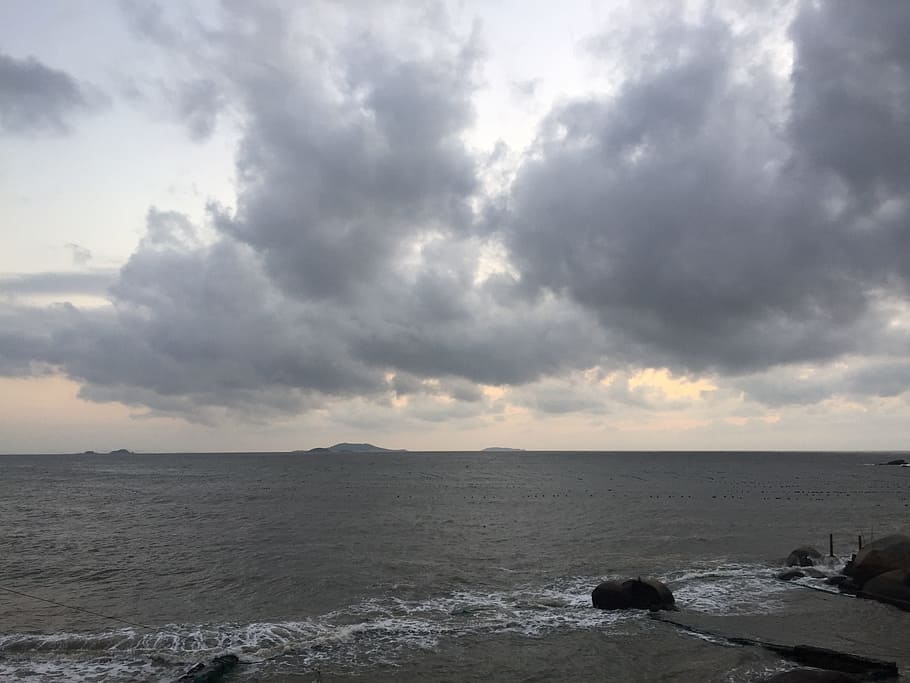sky, 바다, 해변, water, sea, cloud - sky, horizon, scenics - nature HD wallpaper