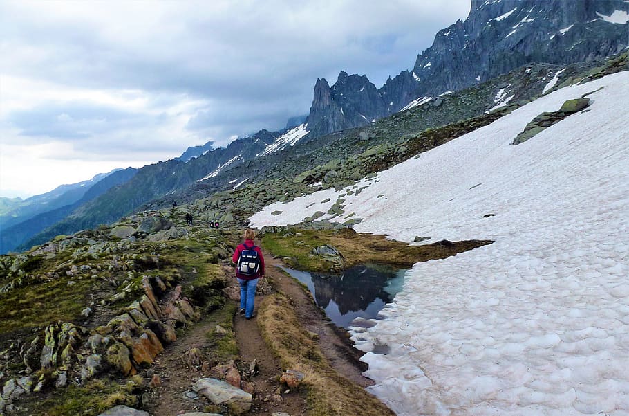 nature, france, alps, haute savoie, mountain, snow, hiking, HD wallpaper