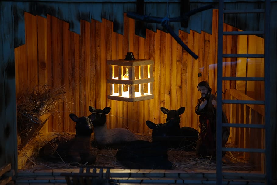The Nativity figurine, Crib, Stall, Nativity Scene, joseph HD wallpaper