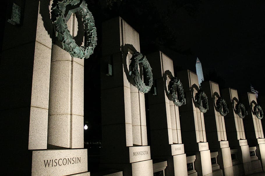 wwii, memorial, dc, war, world, military, usa, monument, marble HD wallpaper
