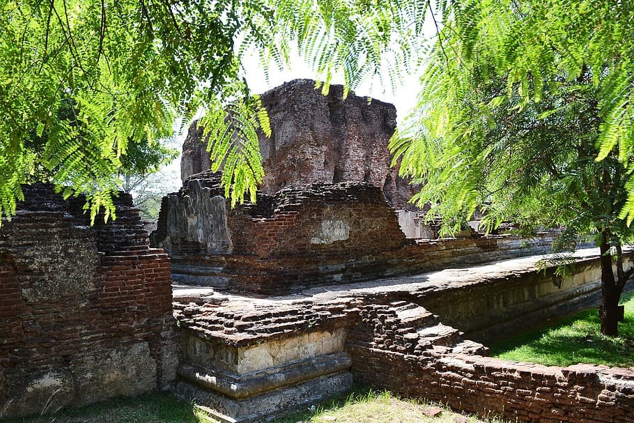 Polonnaruwa, Ancient Ruins, historic, king, castle, buddhism, HD wallpaper