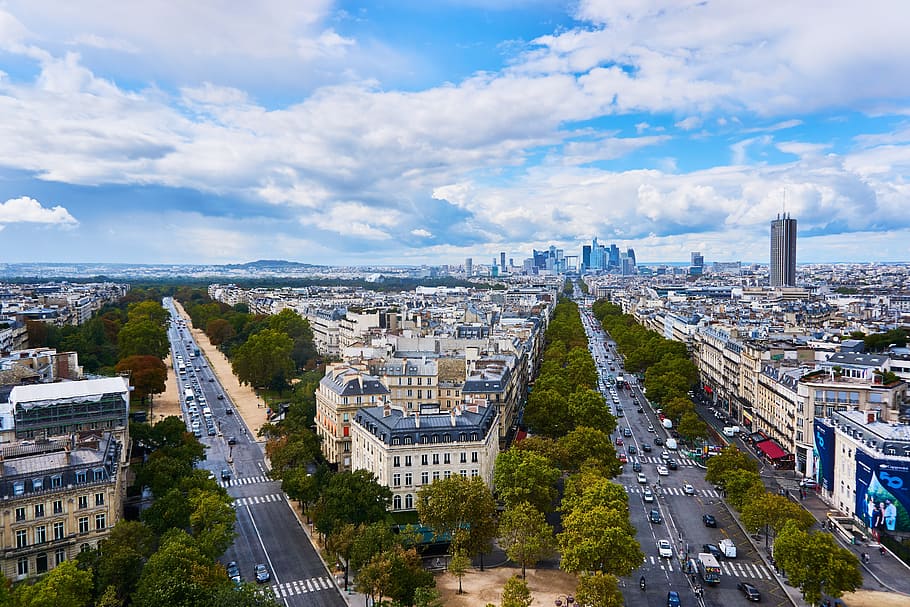 paris, france, champs-elysee, places of interest, city view