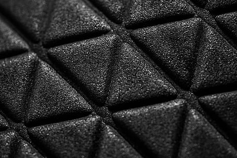 Triangle 3D Abstract Macro Pattern, all black, black and white HD wallpaper
