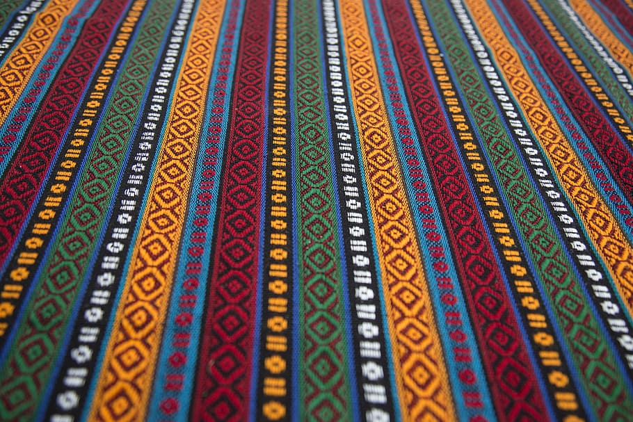 multicolored textile, Fabric, Abstract, Macro, Detail, close-up, HD wallpaper