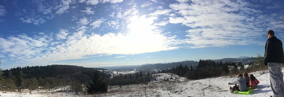 snow, panoramic, sky, winter, panorama, nature, mountain, cold HD wallpaper