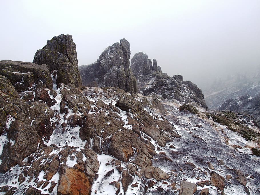 gutâi mountains, transylvania, large mining, baia sprie, cliff, HD wallpaper