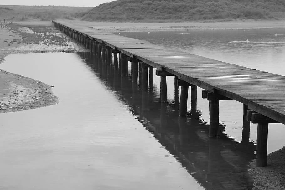 web, black white, mood, rain, sea, coast, black and white, water HD wallpaper