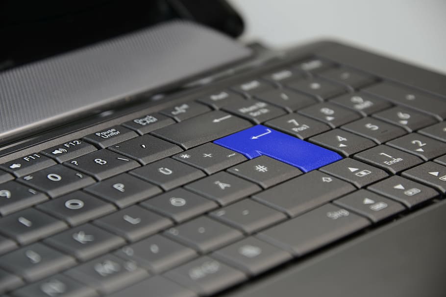 black laptop computer, keyboard, enter, enter key, notebook HD wallpaper