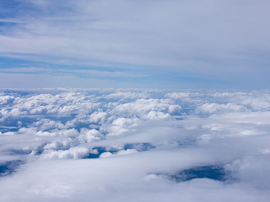 clouds, above the clouds, sky, blue, cloud - sky, cloudscape HD wallpaper
