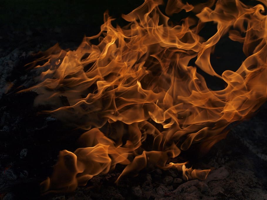 fire, flames, burning, fire - natural phenomenon, heat - temperature HD wallpaper