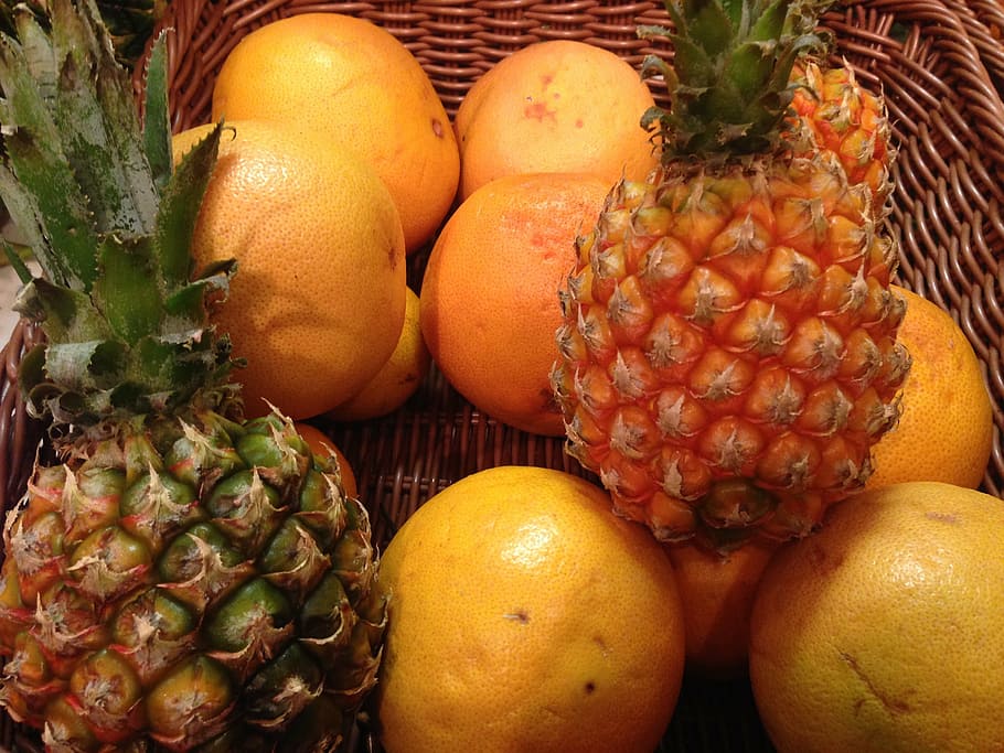 fruit, pineapple, orange, citrus, vitamins, market, cook, restaurant HD wallpaper