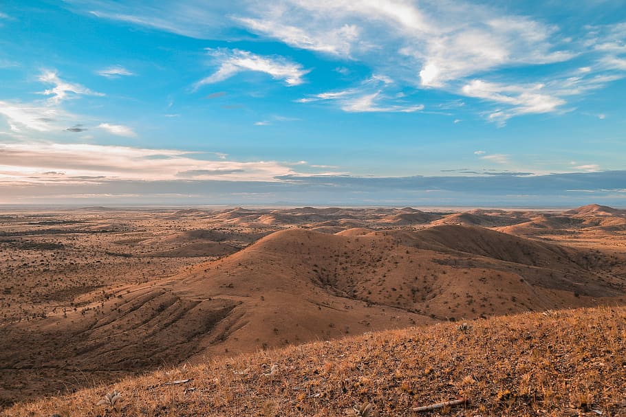 mountain ranges under the cloudy skies, landscape photography of desert HD wallpaper