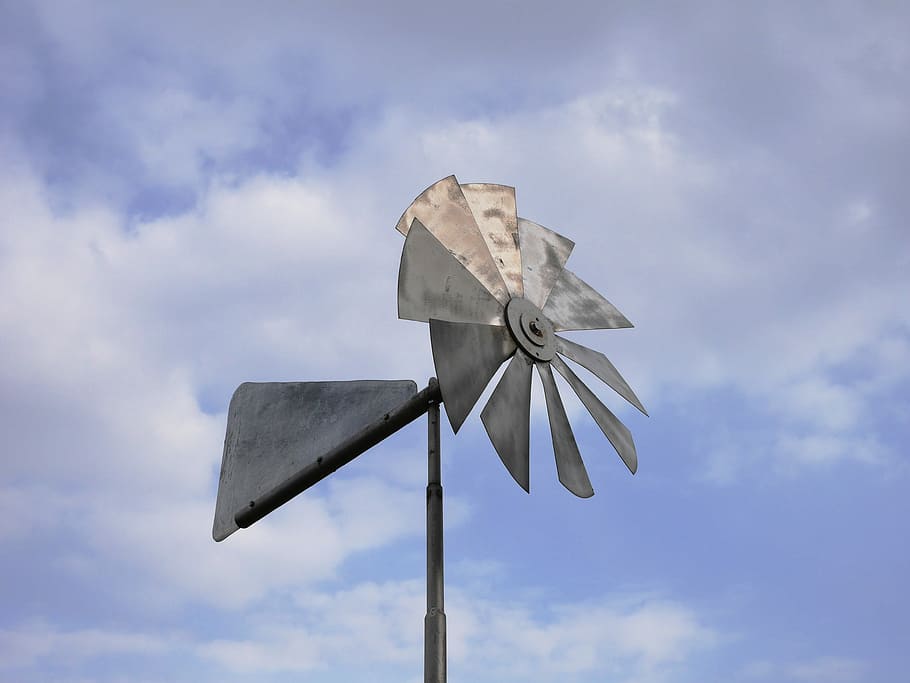 Windmill, Sky, Blue, Old, Traditional, cloud - sky, alternative energy HD wallpaper