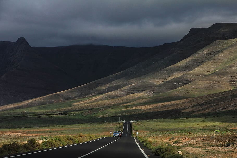 mountains, highland, dark, cloud, sky, summit, ridge, landscape HD wallpaper