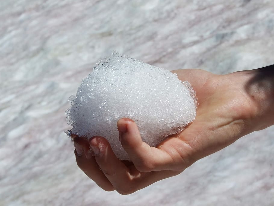 person holding snowball during daytime, Melt, Melting, Snow, Ball HD wallpaper