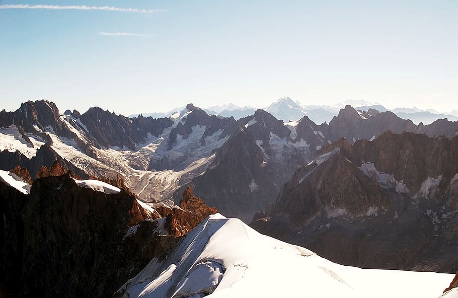 Mountain, Landscape, Clouds, Winter, nature, mountain landscape HD wallpaper
