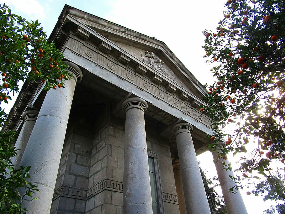 Construction, Pillars, Perspective, structure, architecture HD wallpaper
