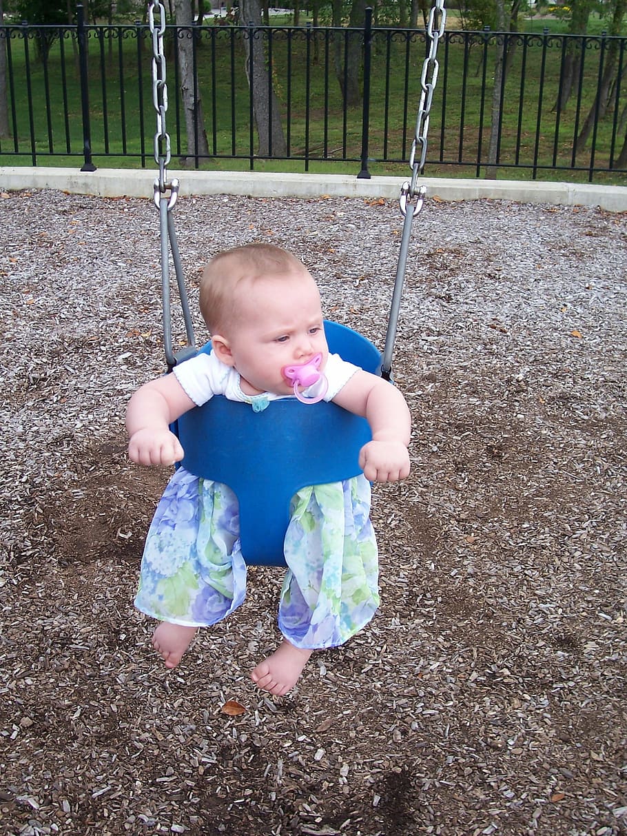 child, swing, park, play, swinging, girl, baby, bare feet, outdoor HD wallpaper