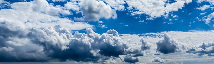 Hd Wallpaper White Clouds On Blue Sky Panorama Flyers Clouds Form Dark Clouds Wallpaper Flare