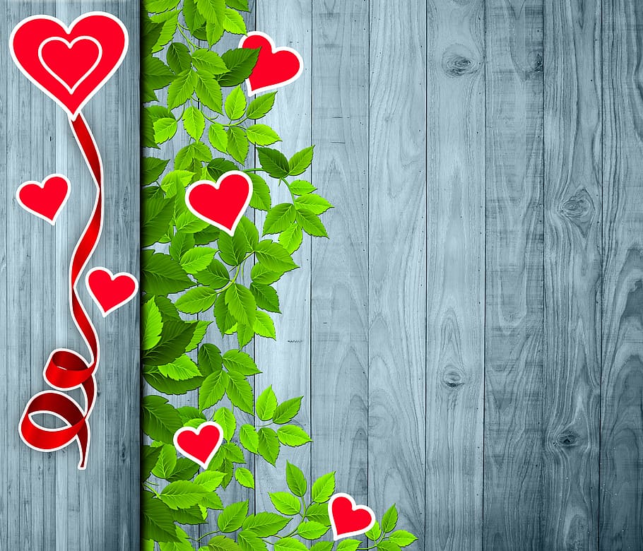 leaf, wood, heart, texture, romantic, slats, plant part, wood - material, HD wallpaper