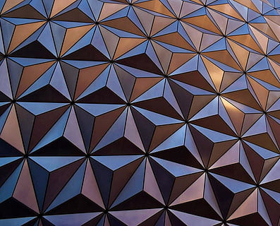 background, geometric, shapes, triangles, 3d, brown, silver HD wallpaper