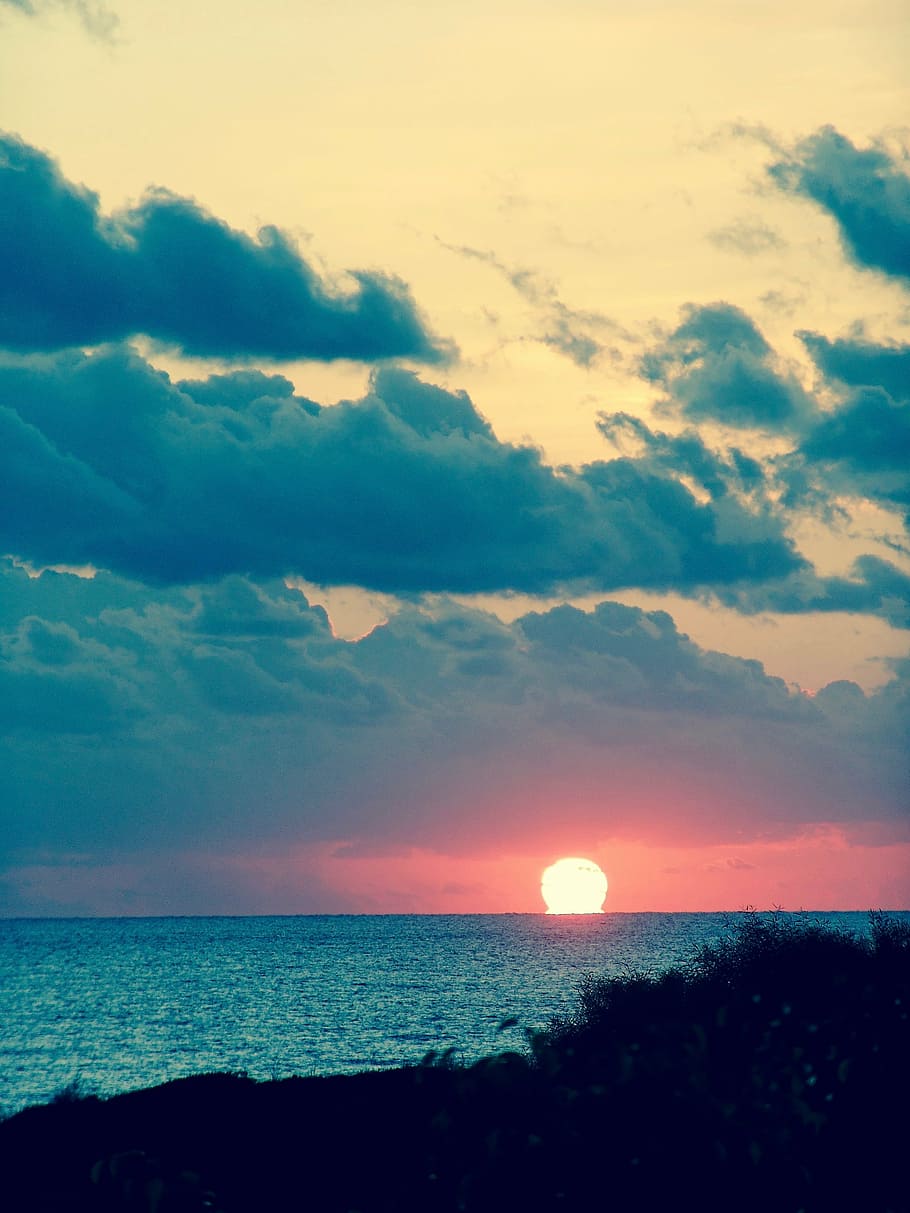 sunset, sunrise, light, ocean, sea, water, italy, sardinia HD wallpaper