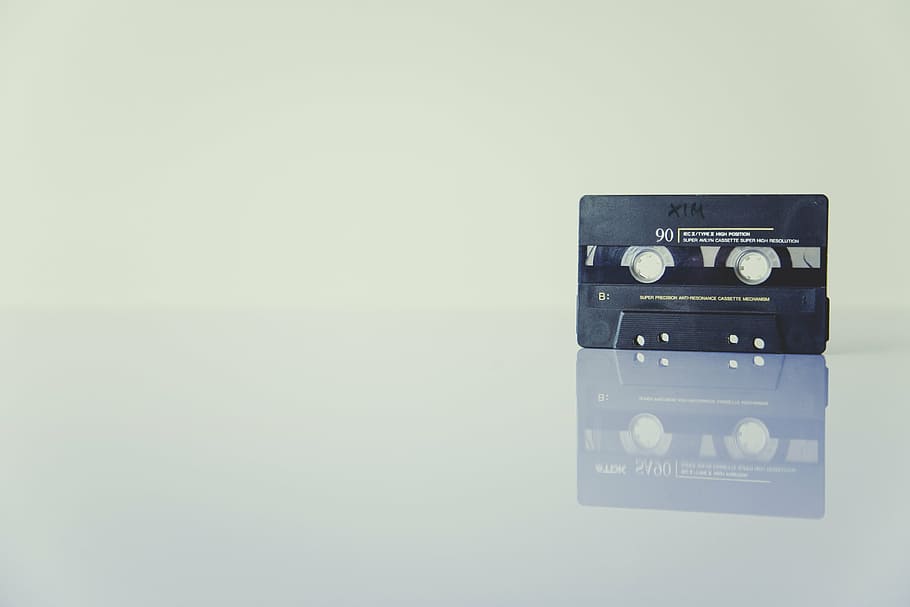 black and gray cassette tape, recording, sound, audio, music