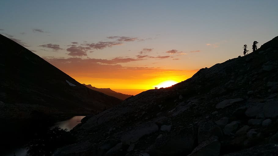 sunset, panoramic, nature, dawn, mountain, sky, beauty in nature HD wallpaper
