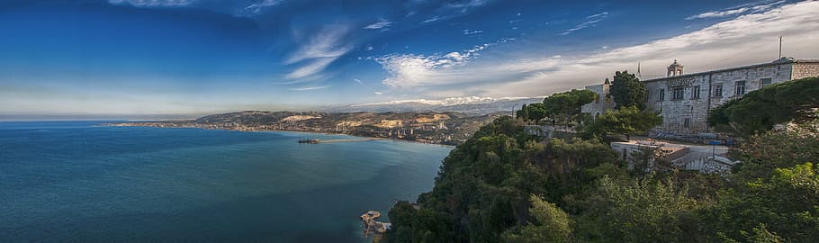 panoramic, panorama, water, nature, sea, sky, landscape, ocean HD wallpaper