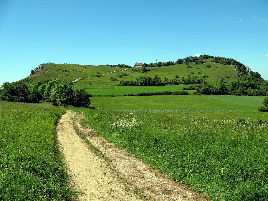 meadow, away, table mountain, franconian switzerland, walberla HD wallpaper