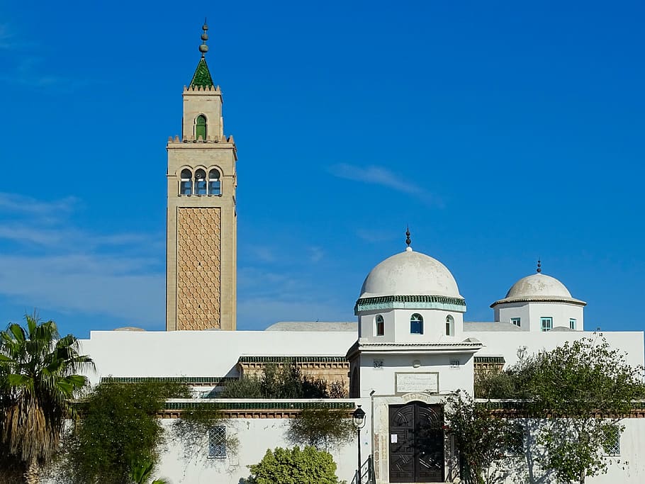 white and beige building near trees, architecture, dome, minaret HD wallpaper