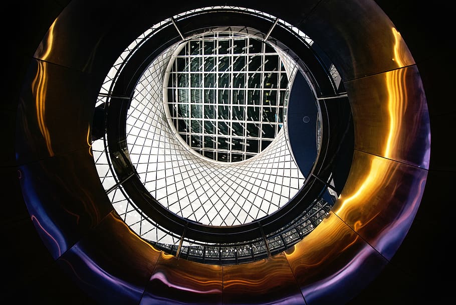 low angle photography of building, architecture, geometry, polygons HD wallpaper