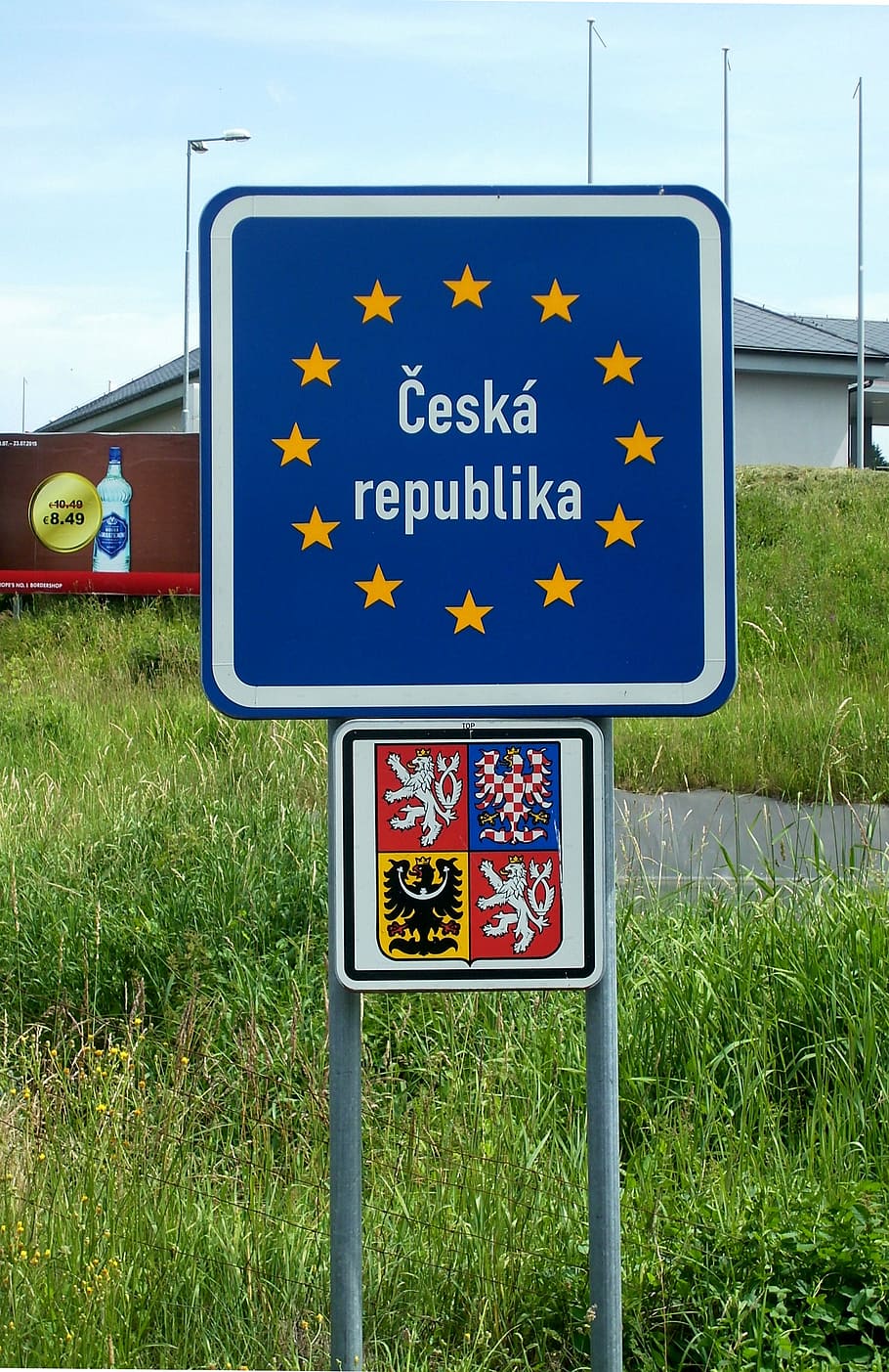 europe, border, czech republic, shield, blue, star, state, state border, HD wallpaper