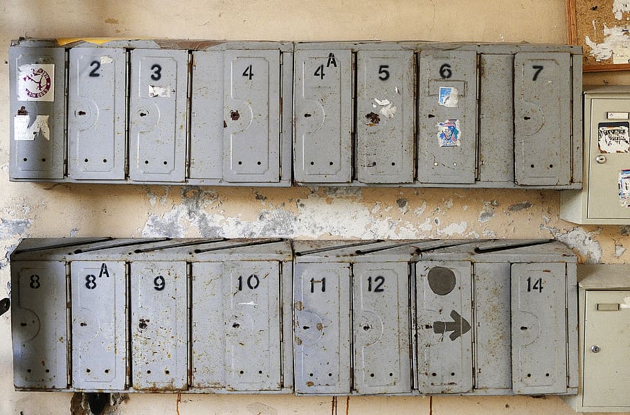 mailbox, letter boxes, metal, vilnius, lithuania, post einwurf HD wallpaper