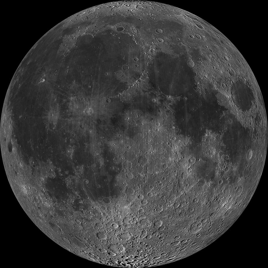 The Moon, astrophotography, luna, lunar, public domain, solar system, HD wallpaper