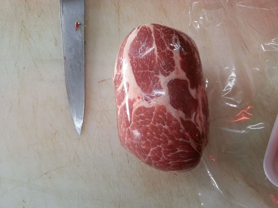 beef, food, meat, kitchen knife, raw food, no people, freshness HD wallpaper