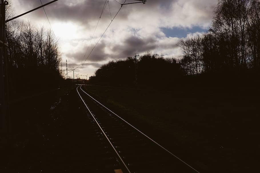 railway track, abstract, landscape, railroad Track, transportation HD wallpaper