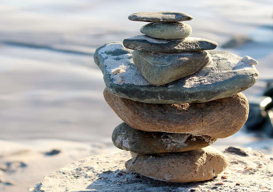 closeup photo of stackable stone, stones, tower, rest, force HD wallpaper