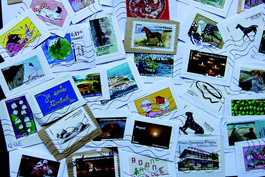 stamps, philately, collection, full frame, creativity, no people