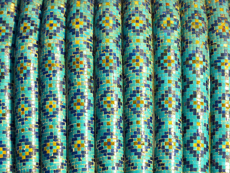 mosaic, pattern, artfully, turquoise, majolica, ceramic, tile HD wallpaper