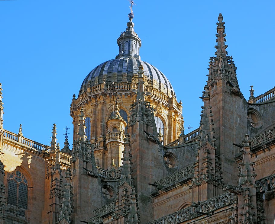 dome, cathedral of salamanca, architecture, gothic, stone, historical, HD wallpaper