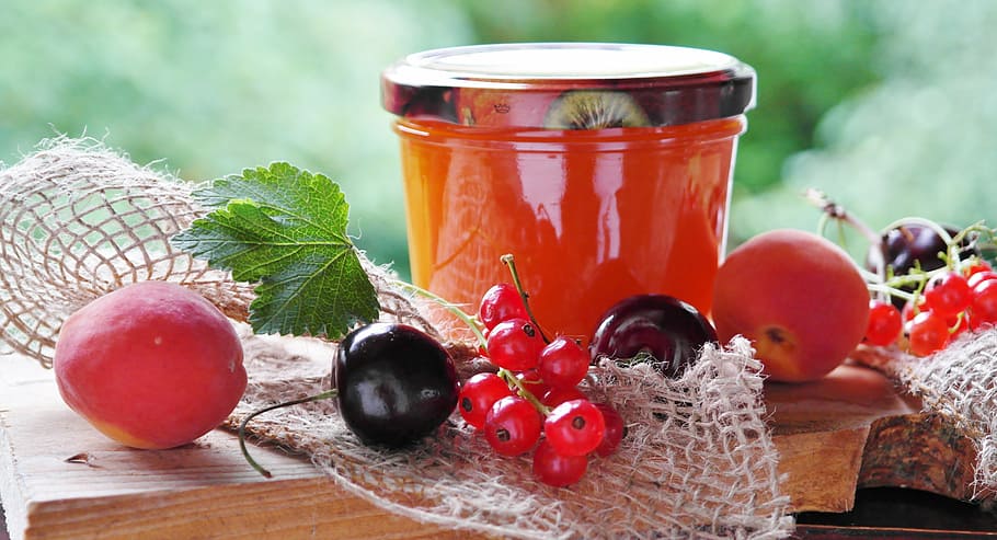 assorted-color of fruits pile on panel, jam, apricots, cook HD wallpaper